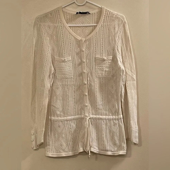 ETCETERA Tie Waist‎ Cardigan in Beige - Picture 1 of 4